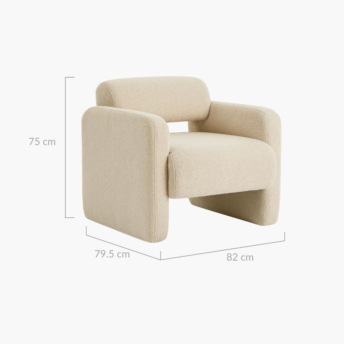 Lilah Modern Boucle Fabric Armchair - Light Sand - Cosy Abode