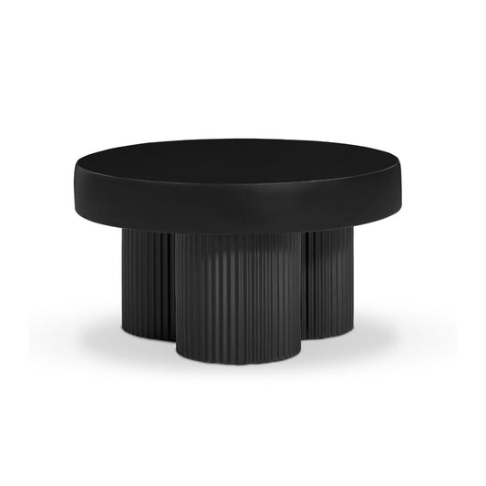 Maya Ribbed Black Coffee Table - Cosy Abode