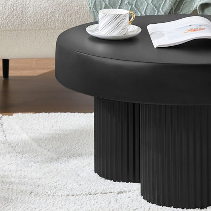 Maya Ribbed Black Coffee Table - Cosy Abode