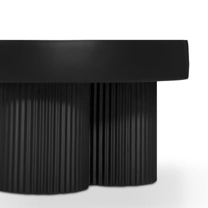 Maya Ribbed Black Coffee Table - Cosy Abode
