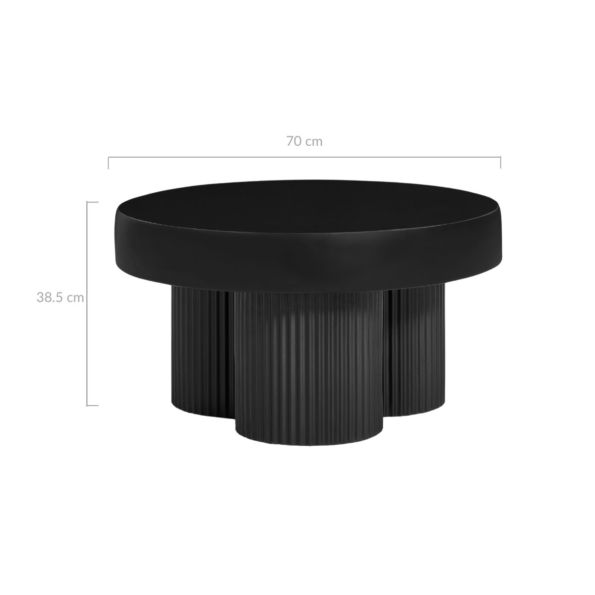 Maya Ribbed Black Coffee Table - Cosy Abode