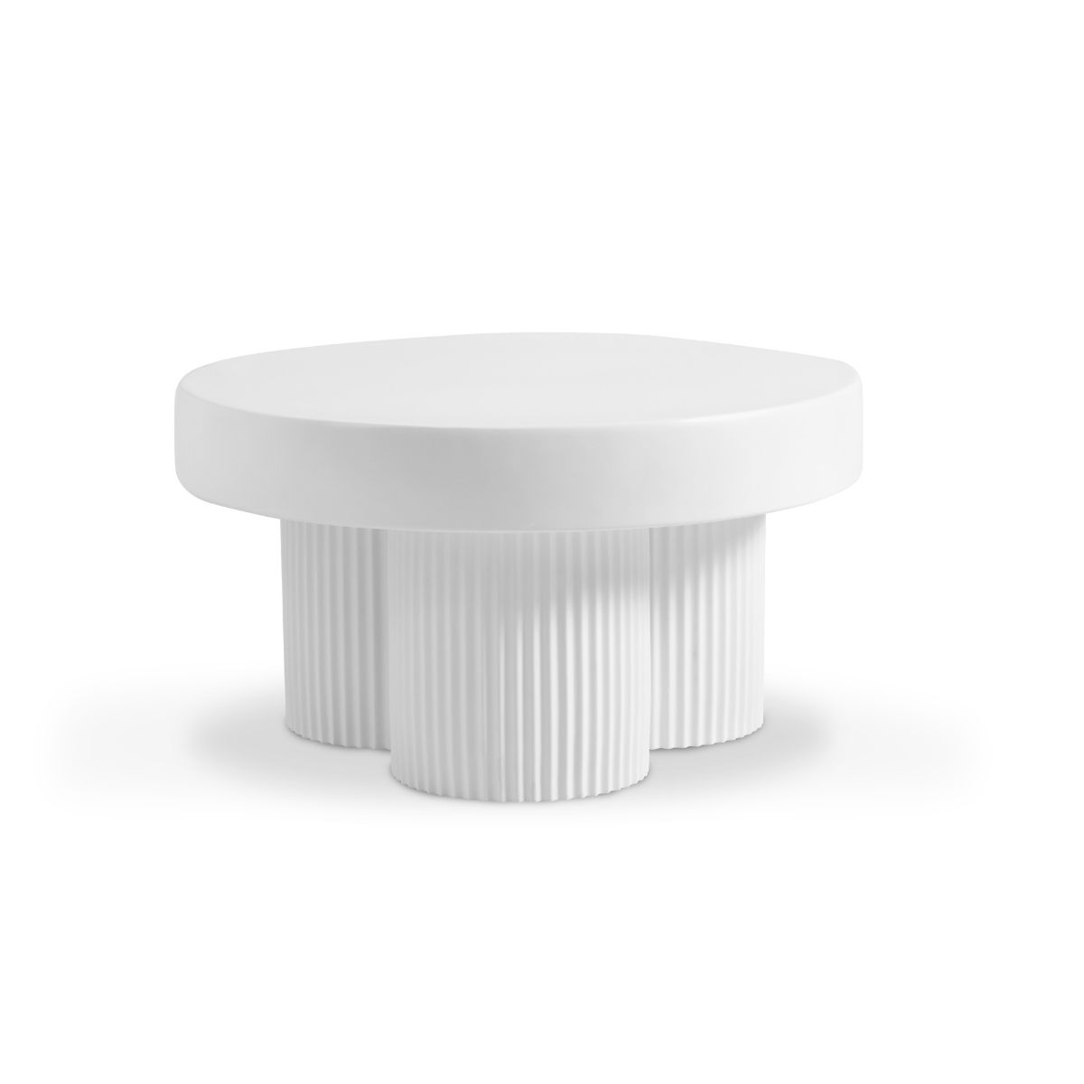 Maya Ribbed White Coffee Table - Cosy Abode