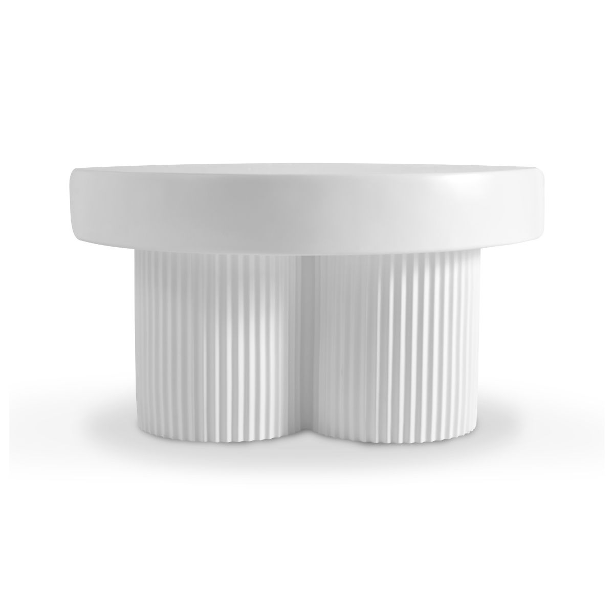 Maya Ribbed White Coffee Table - Cosy Abode
