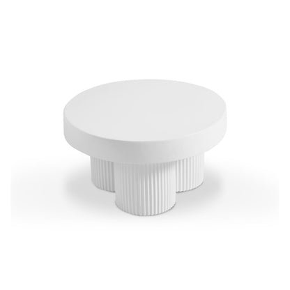 Maya Ribbed White Coffee Table - Cosy Abode