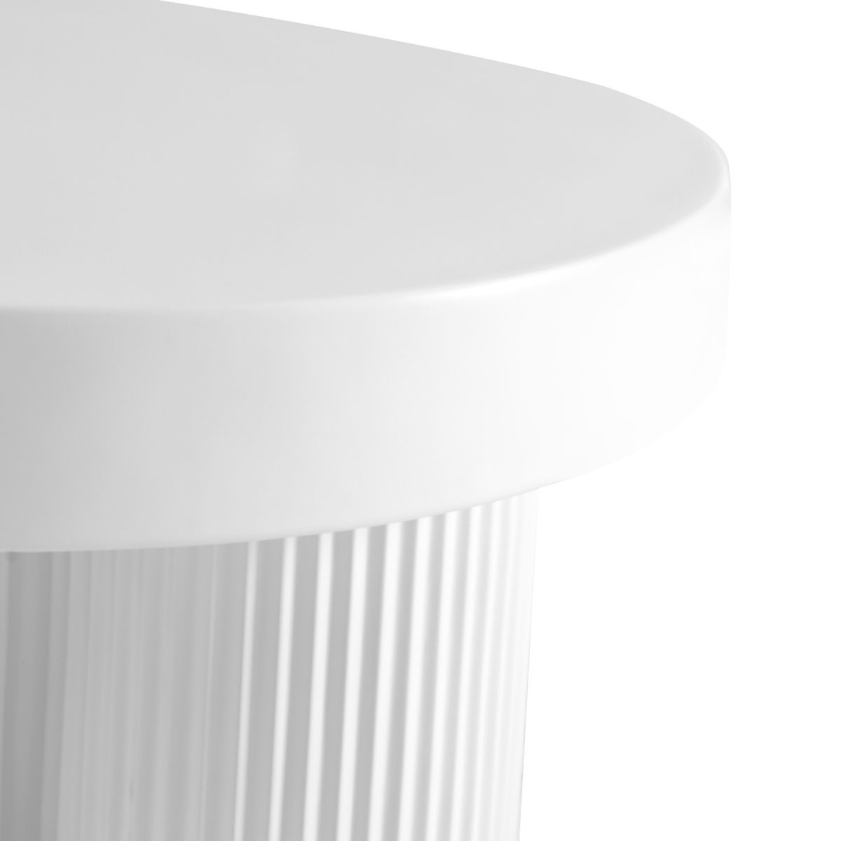 Maya Ribbed White Coffee Table - Cosy Abode