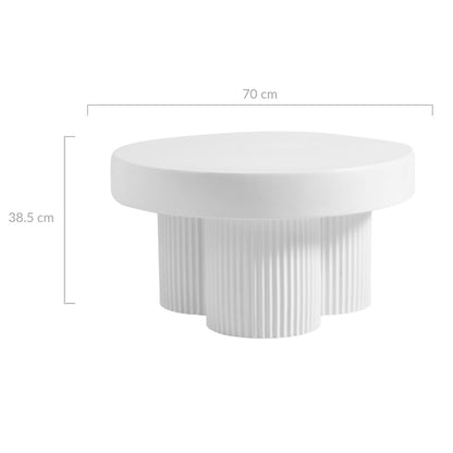 Maya Ribbed White Coffee Table - Cosy Abode