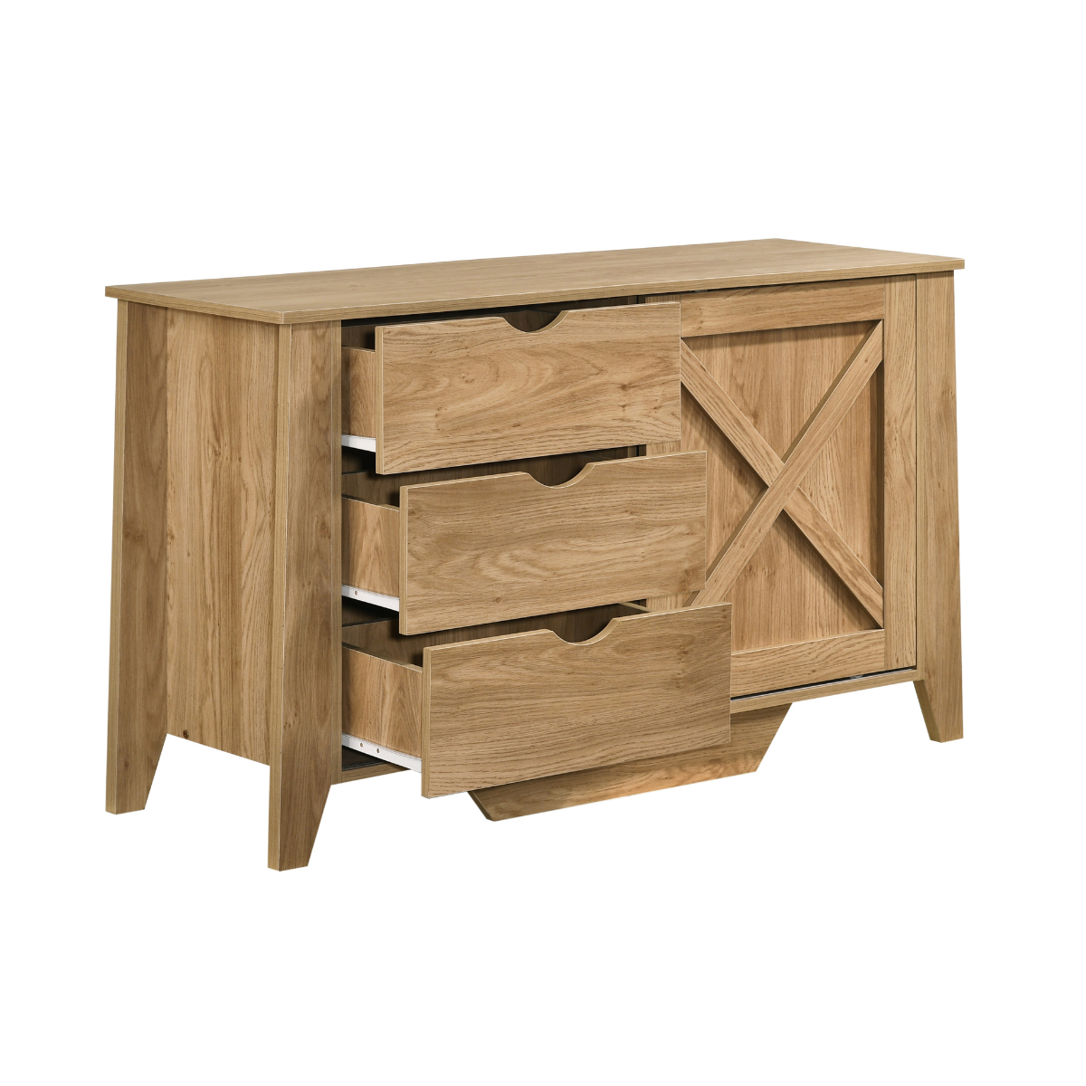 Mica Wooden Sliding door Sideboard with 3 Drawers - Cosy Abode