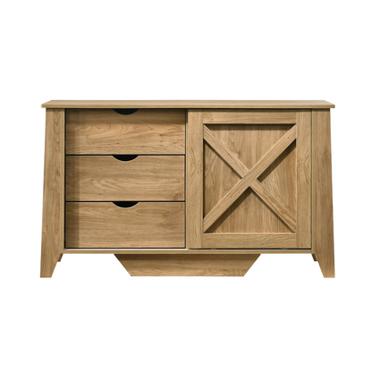 Mica Wooden Sliding door Sideboard with 3 Drawers - Cosy Abode