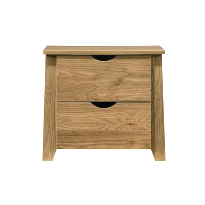 Mica Wooden Bedside Table with 2 Drawers - Cosy Abode