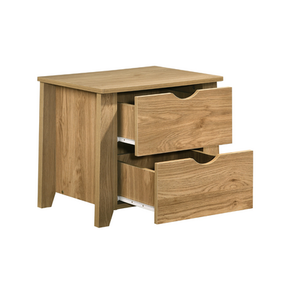 Mica Wooden Bedside Table with 2 Drawers - Cosy Abode