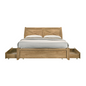 Mica Natural Wooden Bed Frame with Storage Drawers Double - Cosy Abode