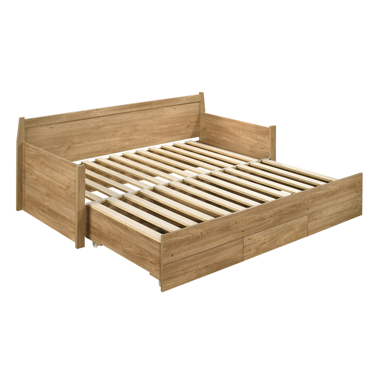Mica Natural Wooden Day Bed with 3 Drawers Sofa Bed Frame - Cosy Abode