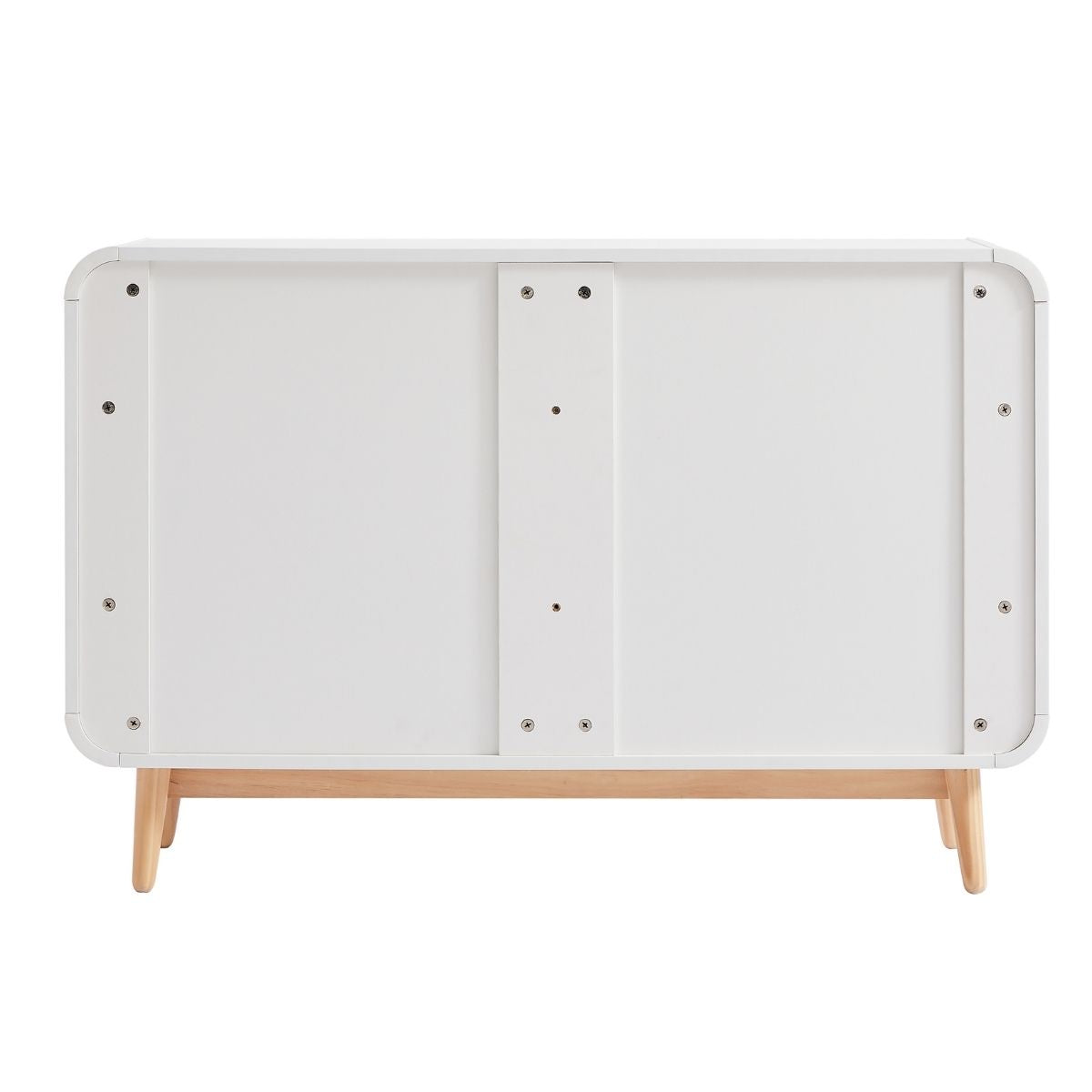 Merlin White Modern Retro Chest of Drawers Cabinet White and Oak - Cosy Abode