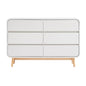 Merlin White Modern Retro Chest of Drawers Cabinet White and Oak - Cosy Abode