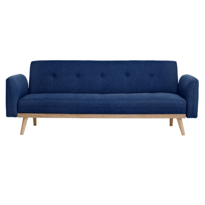 Nicholas 3-Seater Blue Foldable Sofa Bed - Cosy Abode