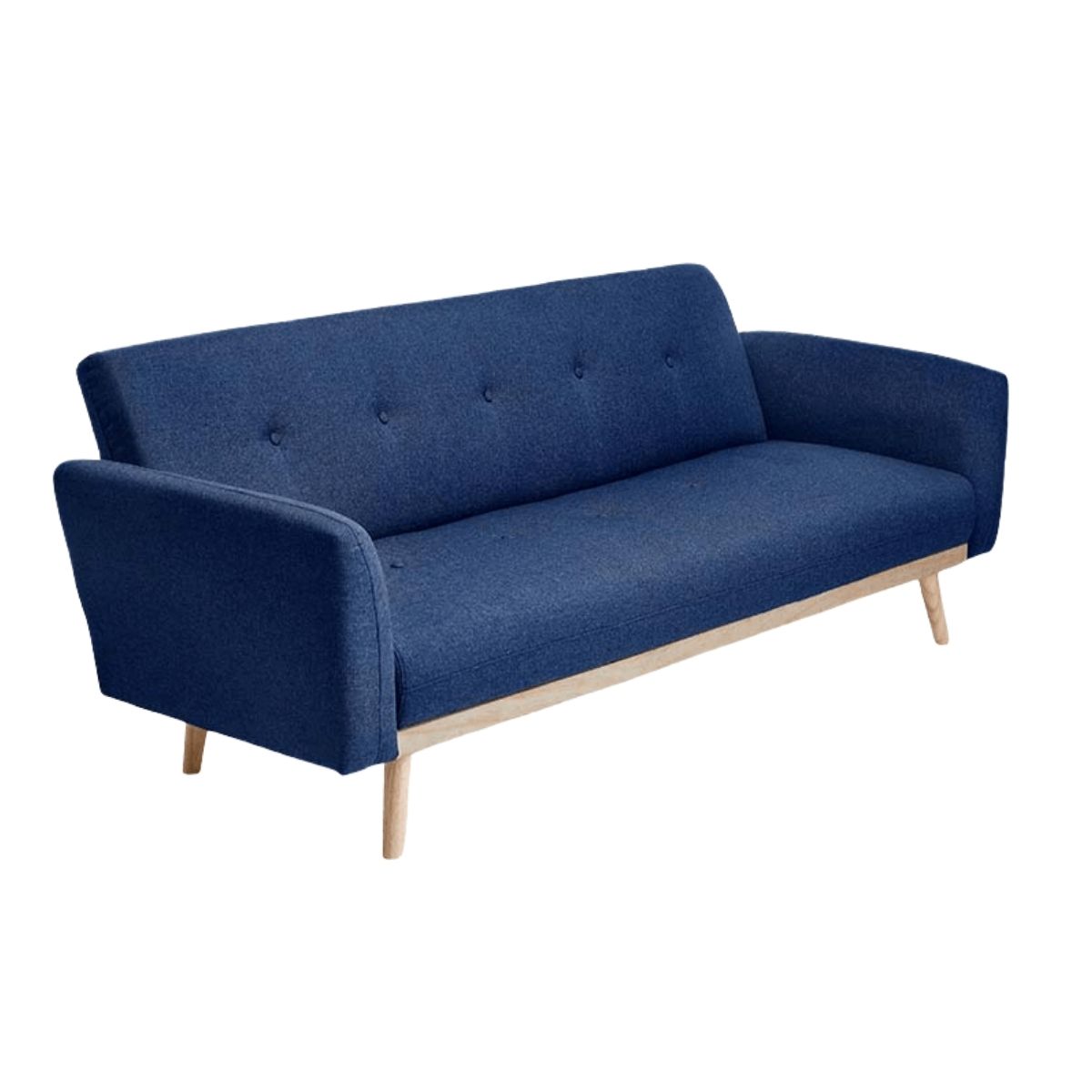 Nicholas 3-Seater Blue Foldable Sofa Bed - Cosy Abode
