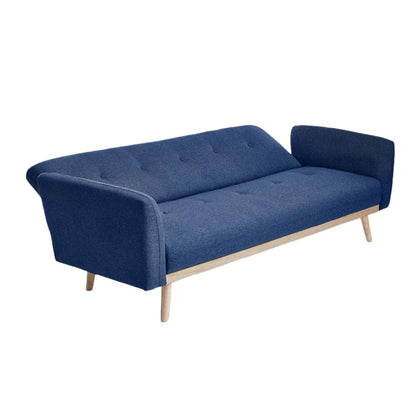 Nicholas 3-Seater Blue Foldable Sofa Bed - Cosy Abode