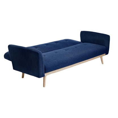 Nicholas 3-Seater Blue Foldable Sofa Bed - Cosy Abode