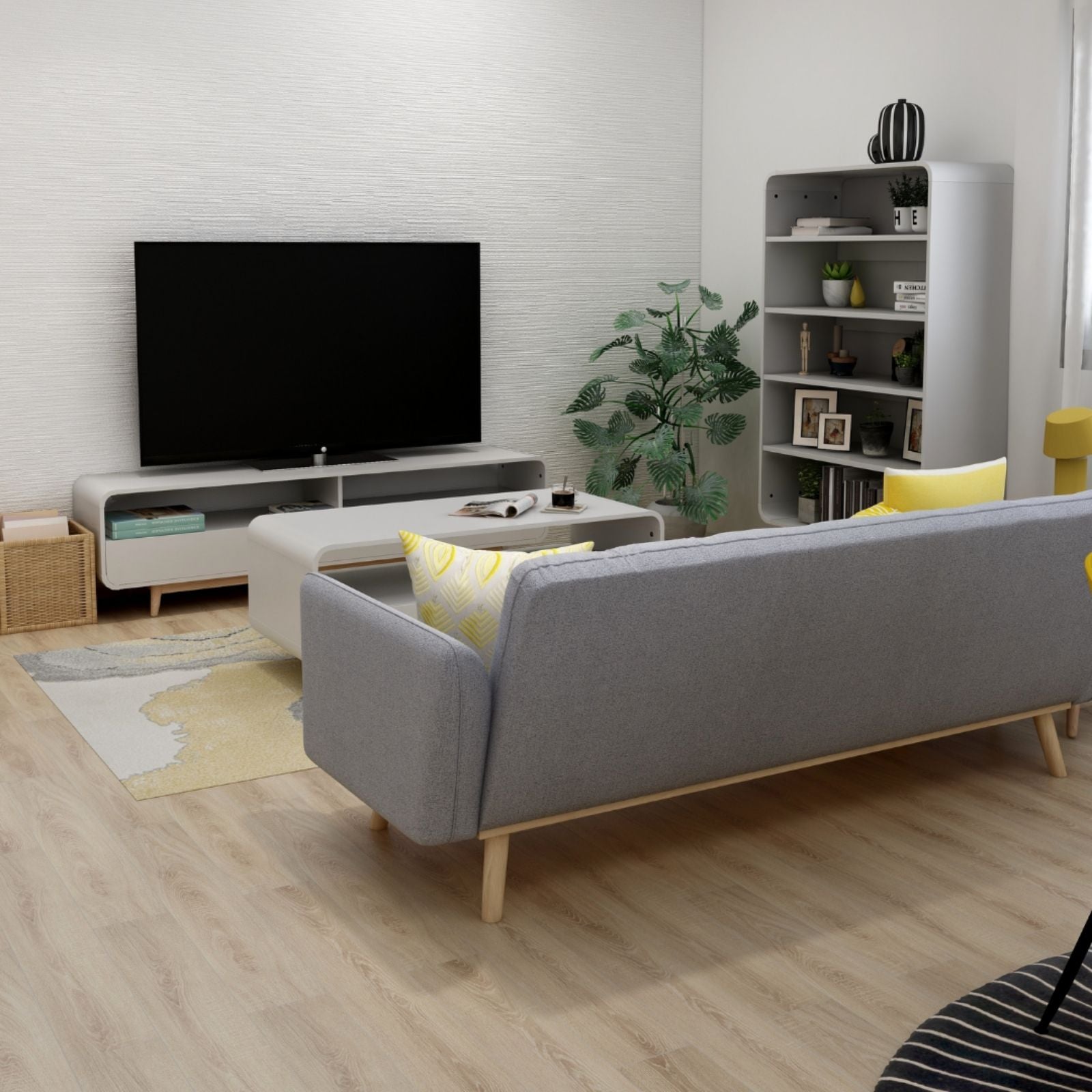 Nicholas 3-Seater Light Grey Foldable Sofa Bed - Cosy Abode