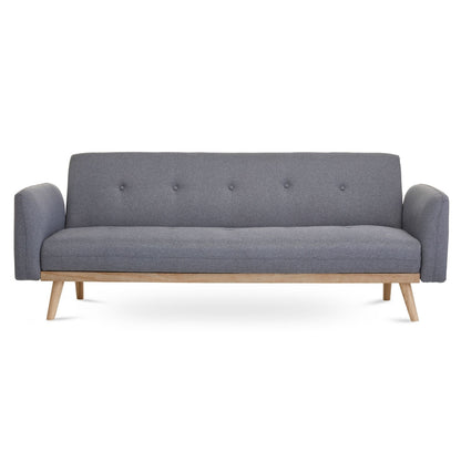 Nicholas 3-Seater Light Grey Foldable Sofa Bed - Cosy Abode