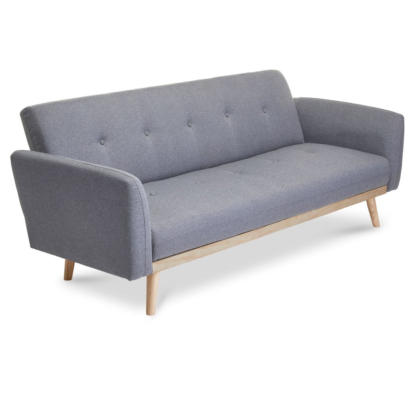 Nicholas 3-Seater Light Grey Foldable Sofa Bed - Cosy Abode