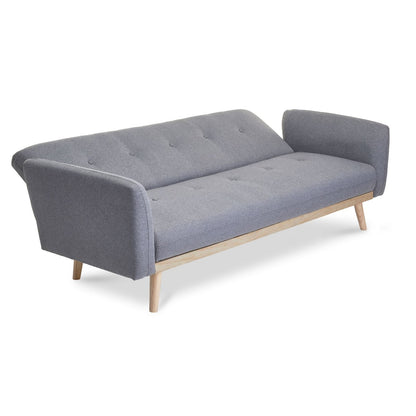Nicholas 3-Seater Light Grey Foldable Sofa Bed - Cosy Abode