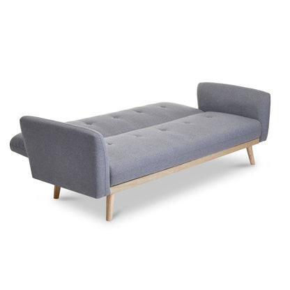 Nicholas 3-Seater Light Grey Foldable Sofa Bed - Cosy Abode