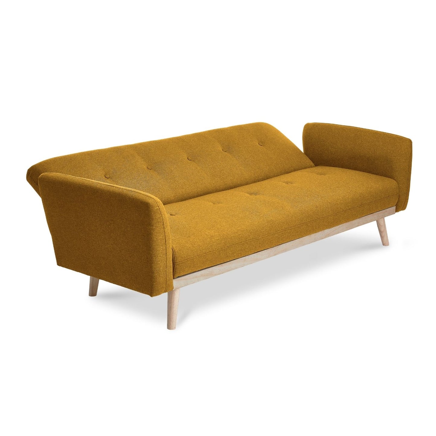 Nicholas 3-Seater Yellow Foldable Sofa Bed - Cosy Abode