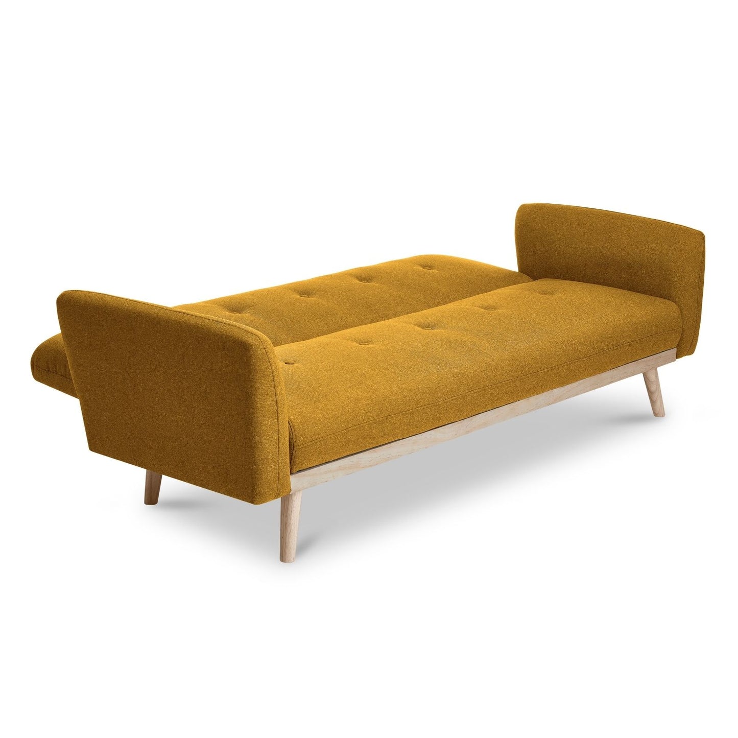 Nicholas 3-Seater Yellow Foldable Sofa Bed - Cosy Abode