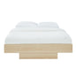 Natural Oak Wood Floating Bed Base Double - Cosy Abode