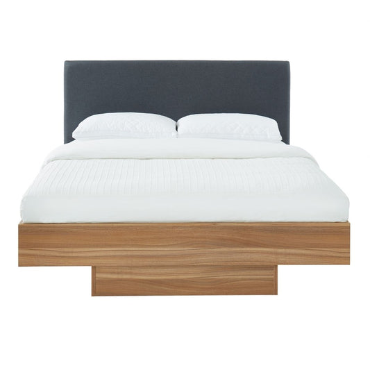 Walnut Oak Wood Floating Bed Frame King - Cosy Abode