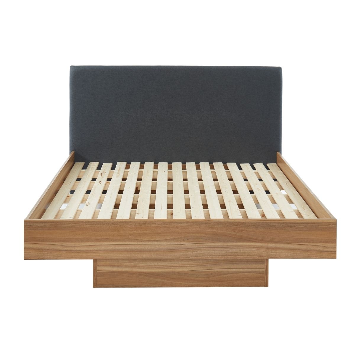 Walnut Oak Wood Floating Bed Frame King - Cosy Abode
