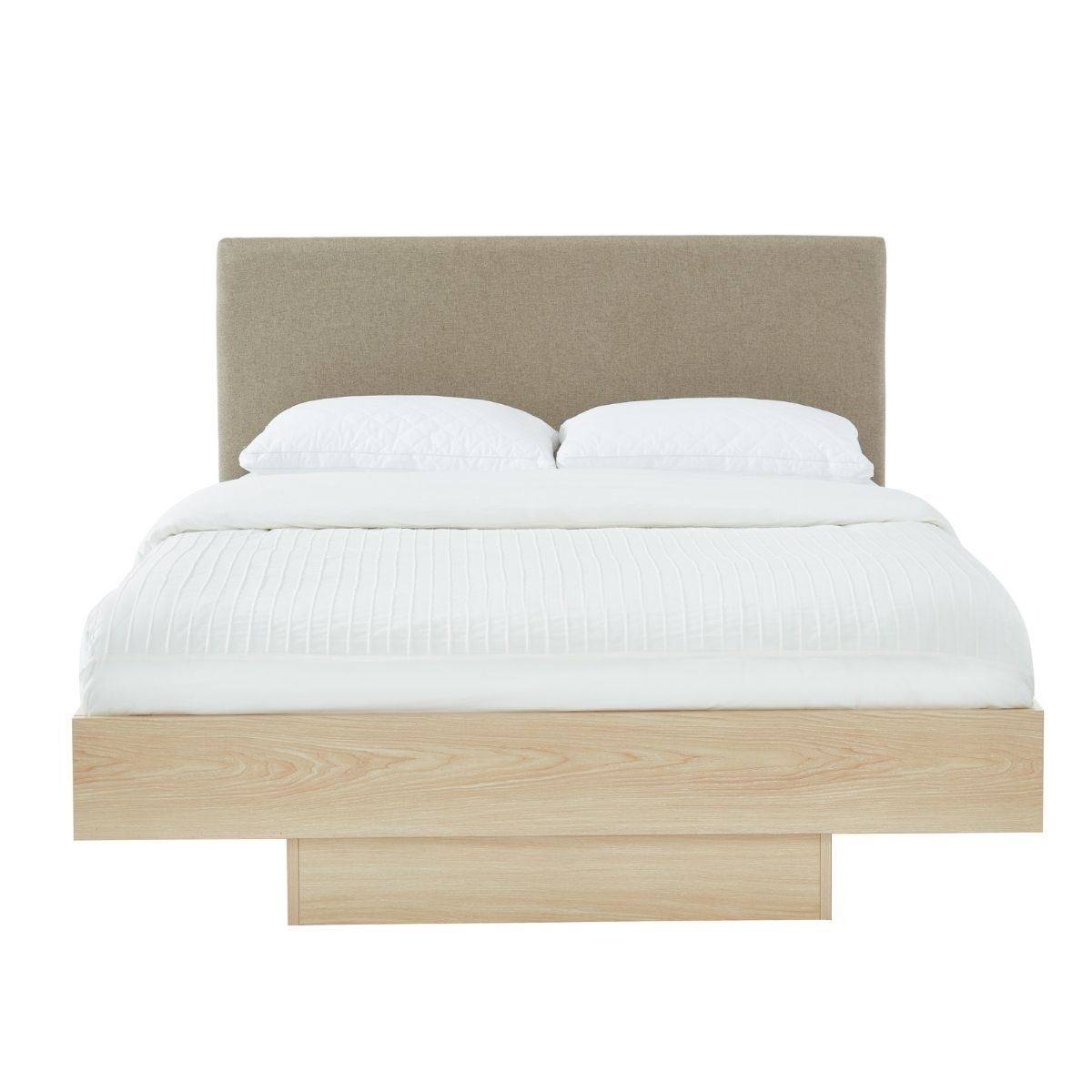 Natural Oak Wood Floating Bed Frame King - Cosy Abode