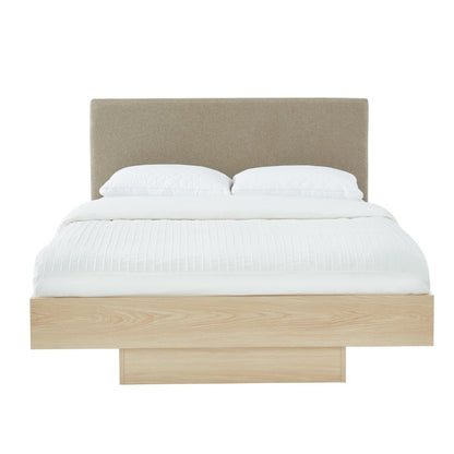 Natural Oak Wood Floating Bed Frame King - Cosy Abode