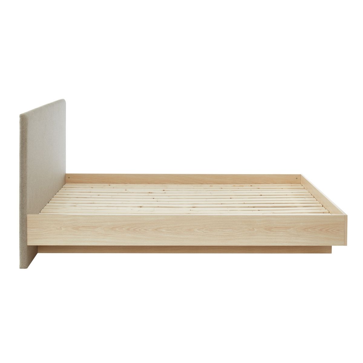 Natural Oak Wood Floating Bed Frame King - Cosy Abode