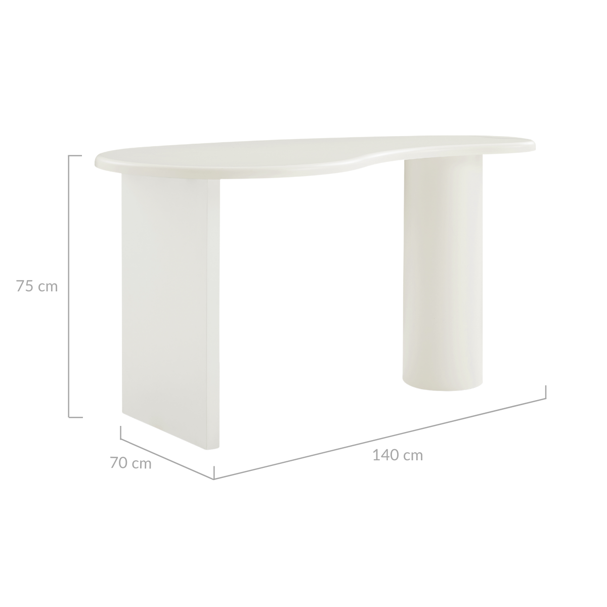 Cobble White Office Desk - Cosy Abode