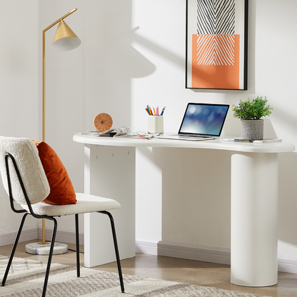 Cobble White Office Desk - Cosy Abode