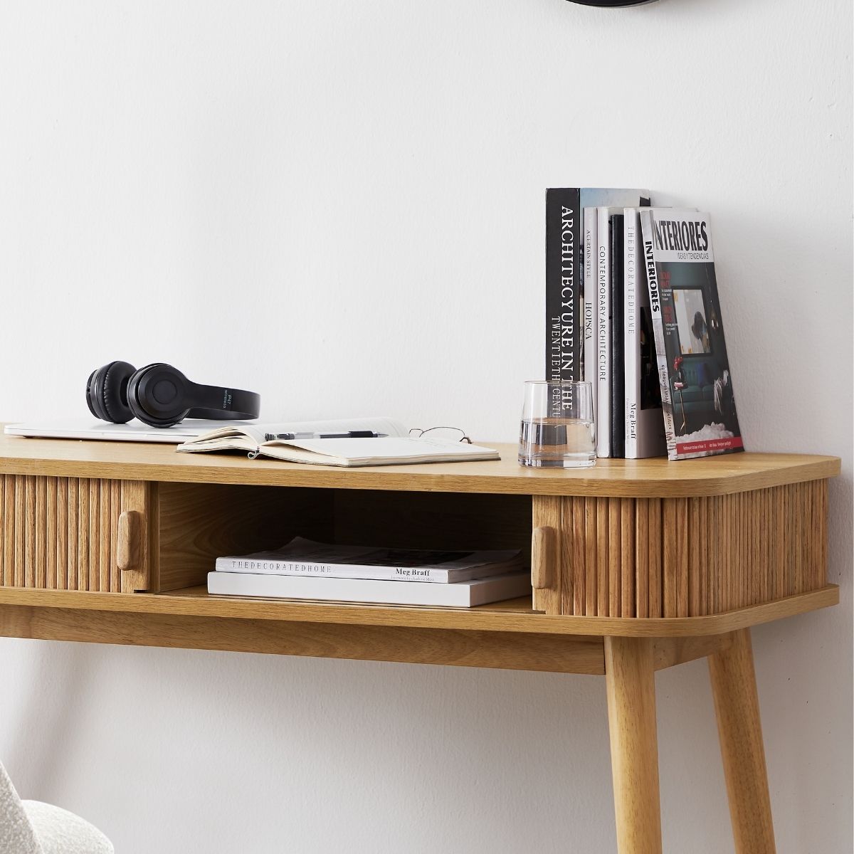 Tate Column Desk in Natural - Cosy Abode