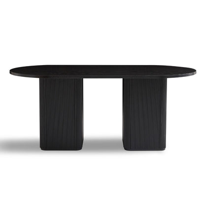 Tate 6 Seater Black Column Dining Table - Cosy Abode