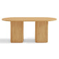 Tate 6 Seater Column Dining Table in Natural - Cosy Abode