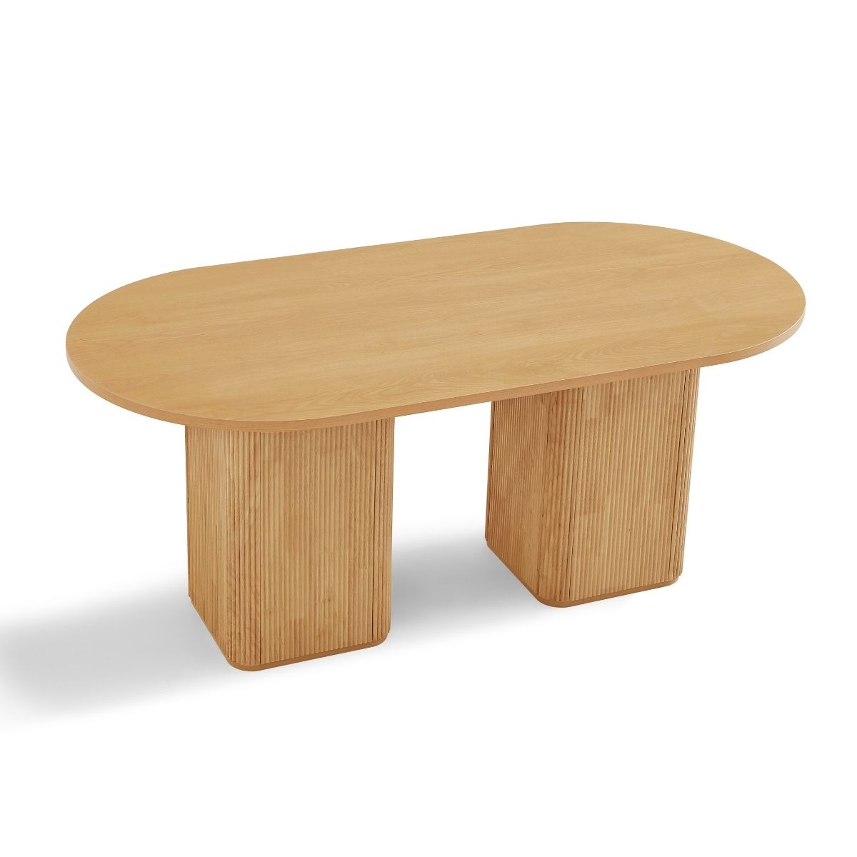 Tate 6 Seater Column Dining Table in Natural - Cosy Abode