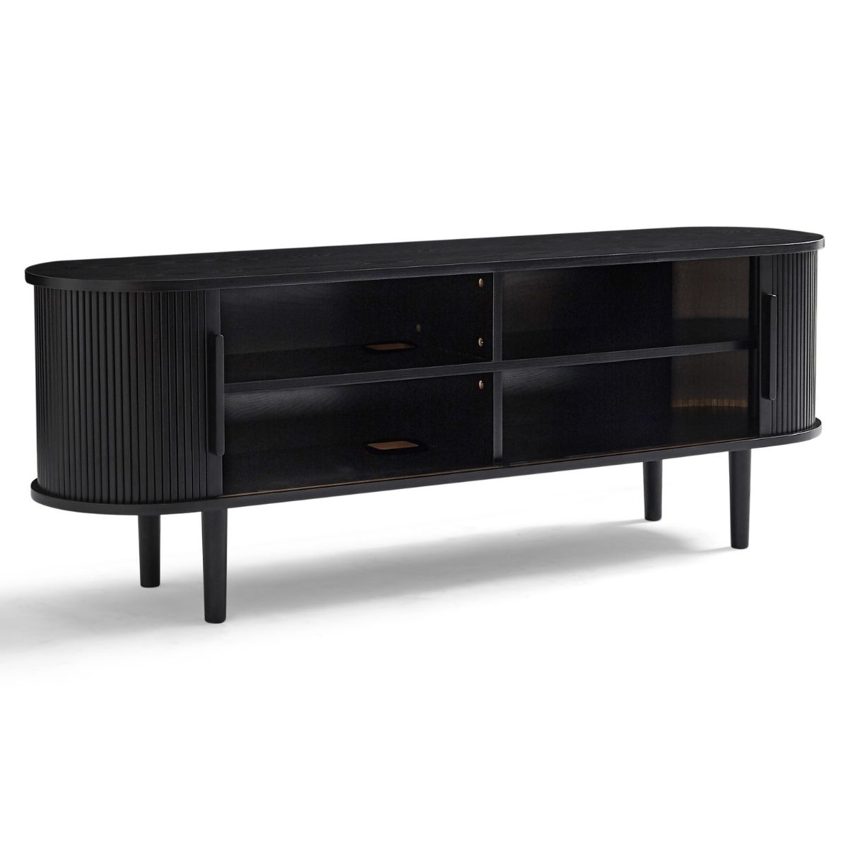 Tate Black Column TV Stand 160cm - Cosy Abode