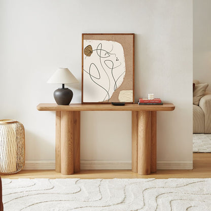 Tanner Natural Wooden Console Table - Cosy Abode