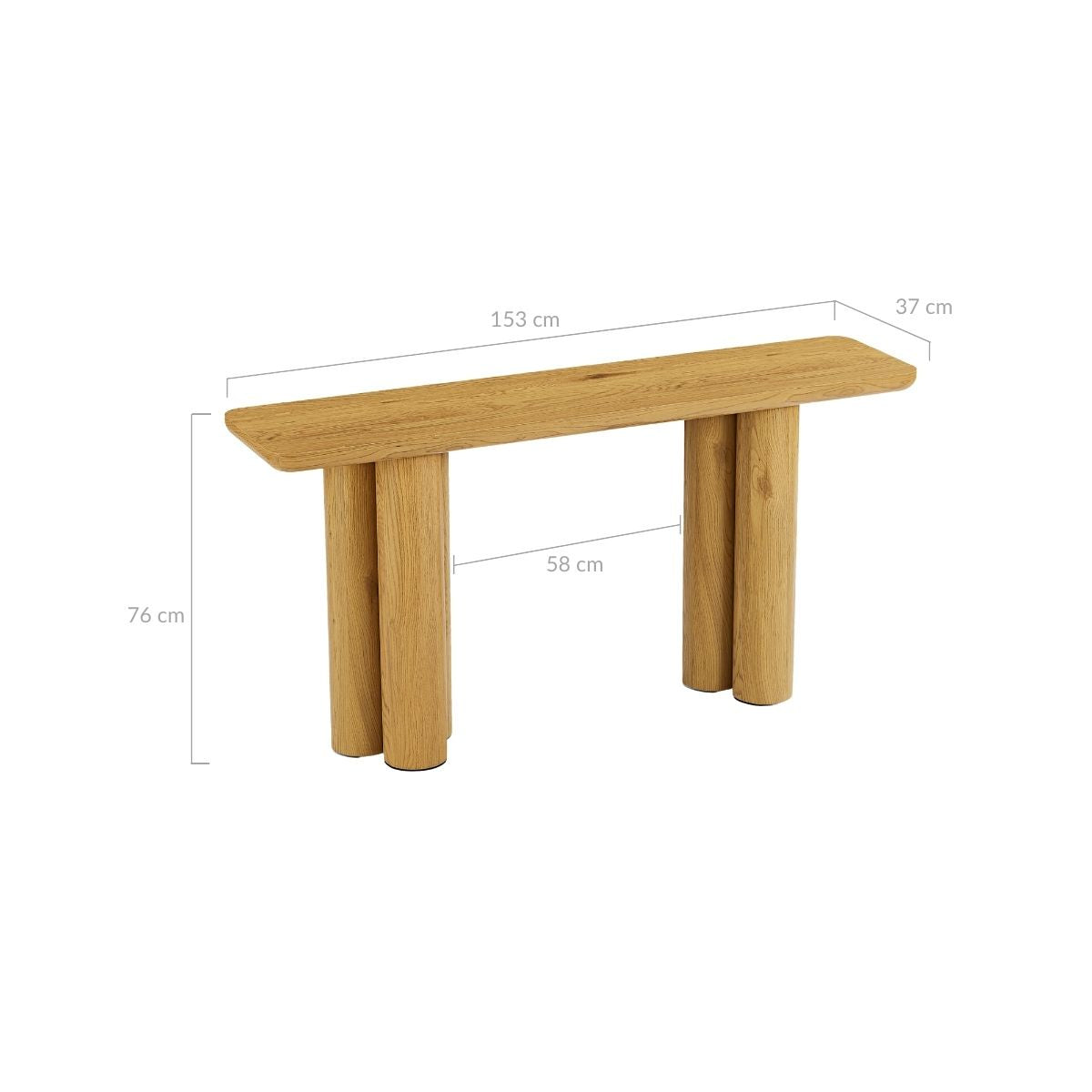 Tanner Natural Wooden Console Table - Cosy Abode