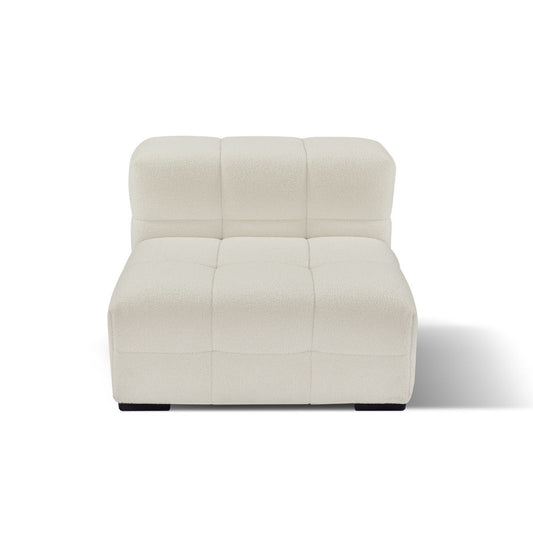 Travis White Boucle Fabric Armchair - Cosy Abode