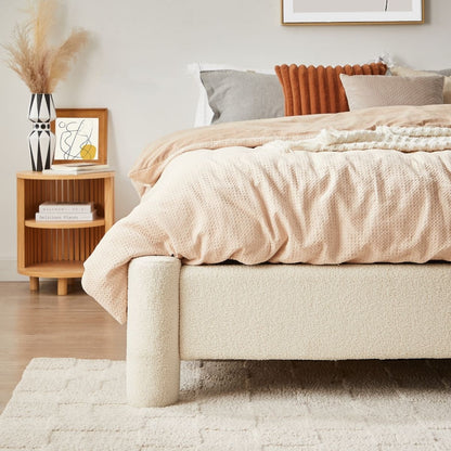 Zara Modern Boucle Fabric Bed Base - Double - Cosy Abode