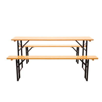 Gardeon Wooden Outdoor Foldable Bench Set - Natural - Cosy Abode