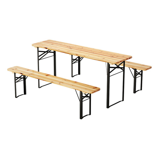 Gardeon 3 PCS Outdoor Furniture Dining Set Lounge Setting Patio Wooden Bench - Cosy Abode