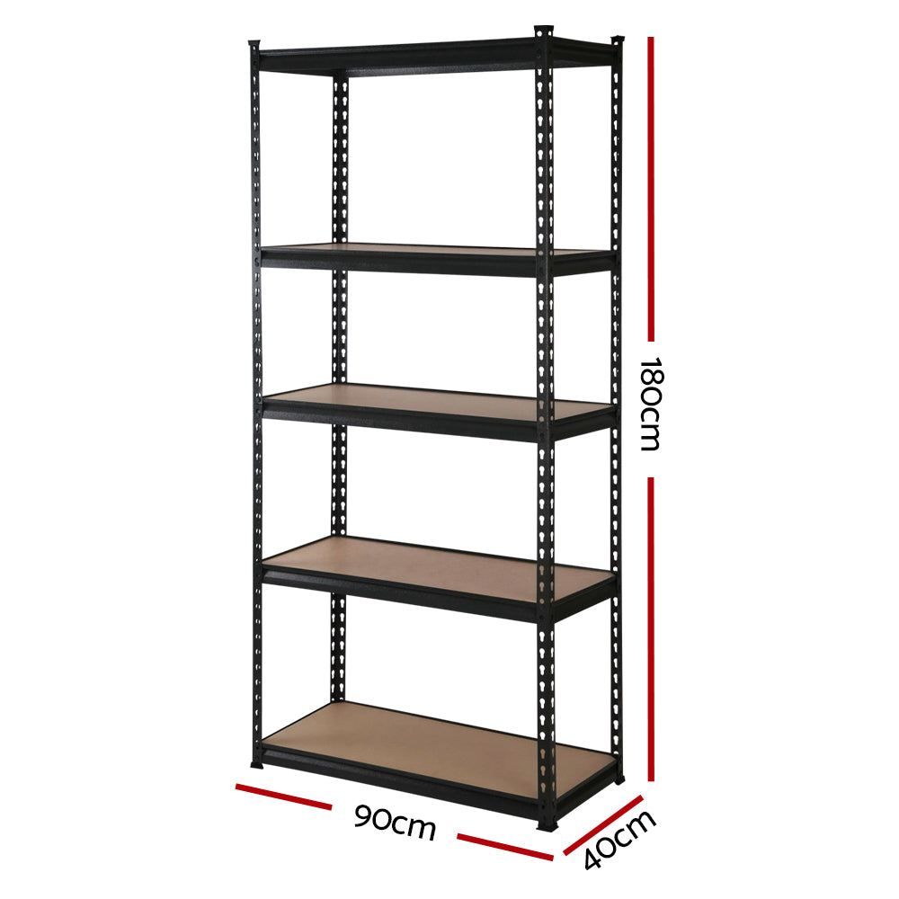 Giantz 4x1.8M Garage Shelving Warehouse Rack Pallet Racking Storage Shelve Black - Cosy Abode