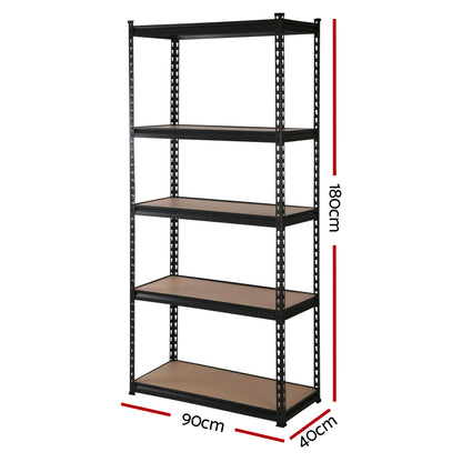 Giantz 4x1.8M Garage Shelving Warehouse Rack Pallet Racking Storage Shelve Black - Cosy Abode